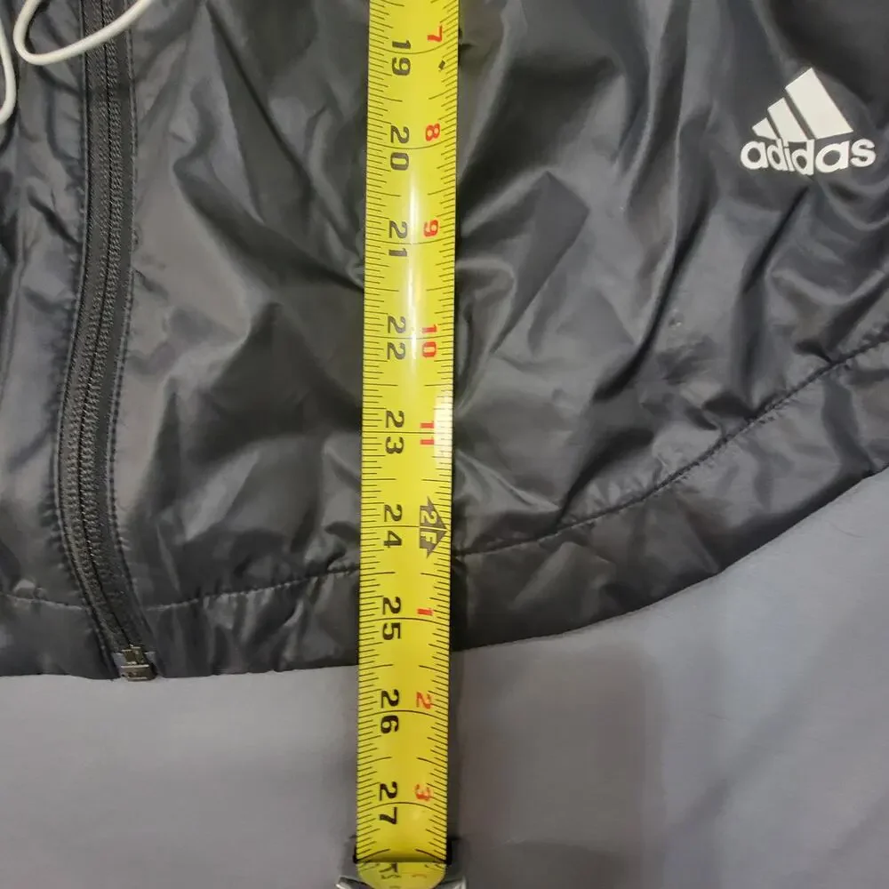 Adidas Lightweight Hooded Windbreaker Running Jacket Black XS - Picture 6 of 10